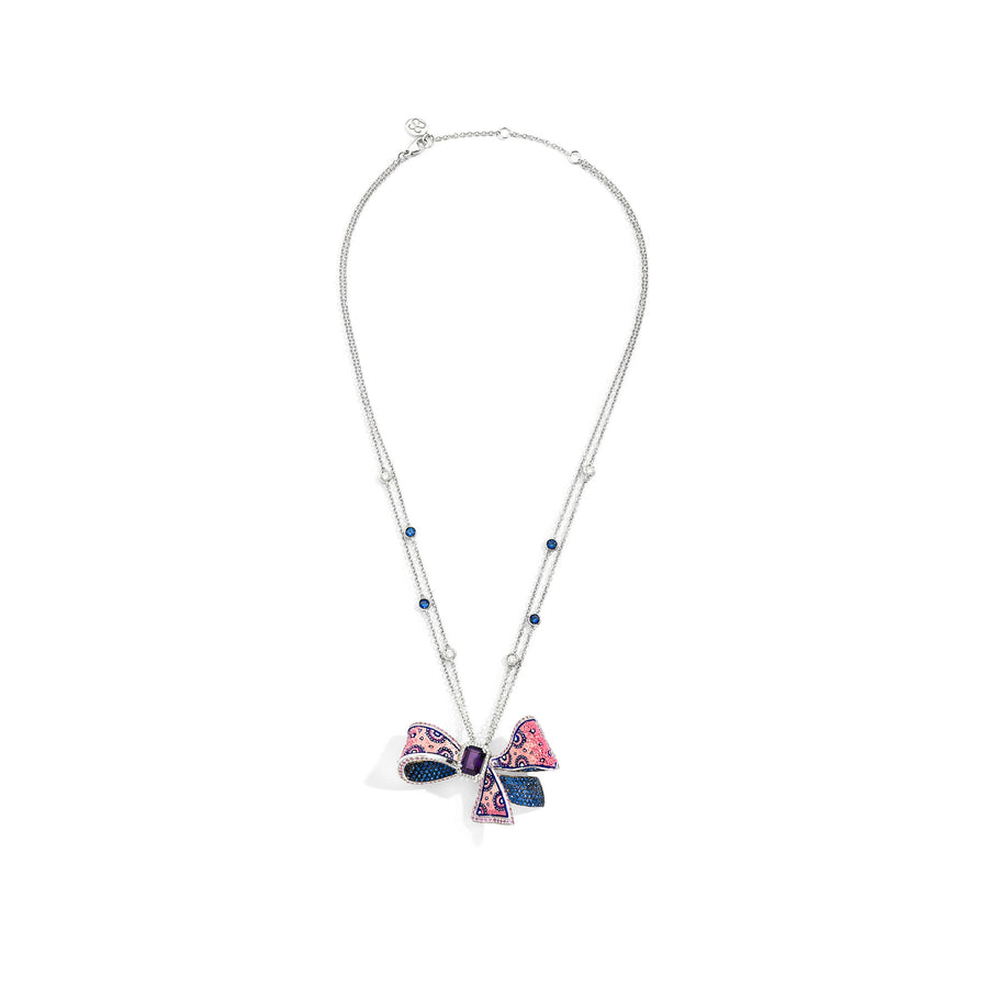 Violet Ribbon Necklace